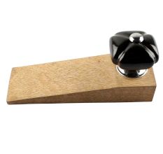 2 Pieces Solid Black Square Ceramic Door Stopper